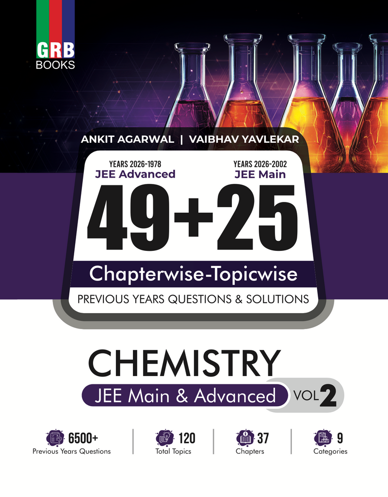 GRB 49 Years JEE Advanced (1978 - 2026) & 25 Year JEE Main (2002 - 2026) CHEMISTRY (Vol.1 & Vol. 2) Chapter-wise & Topic-wise Previous Years Questions and Solutions for JEE Main & Advanced