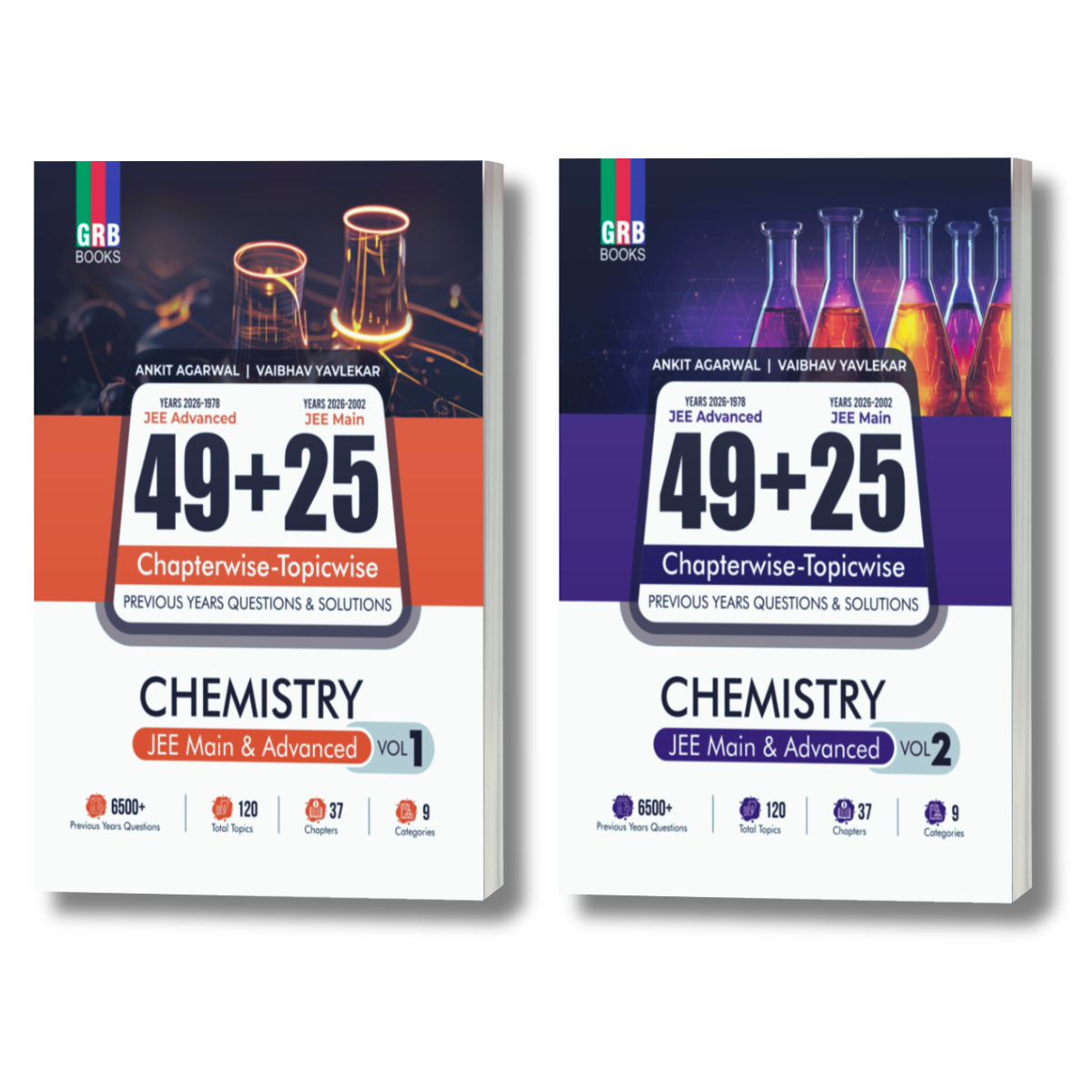 GRB 49 Years JEE Advanced (1978 - 2026) & 25 Year JEE Main (2002 - 2026) CHEMISTRY (Vol.1 & Vol. 2) Chapter-wise & Topic-wise Previous Years Questions and Solutions for JEE Main & Advanced